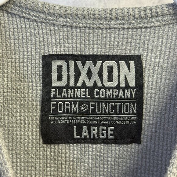 Dixxon Flannel Co Thermal Womens Top Large 15.5x18 Gray Waffle Knit - Picture 5 of 7